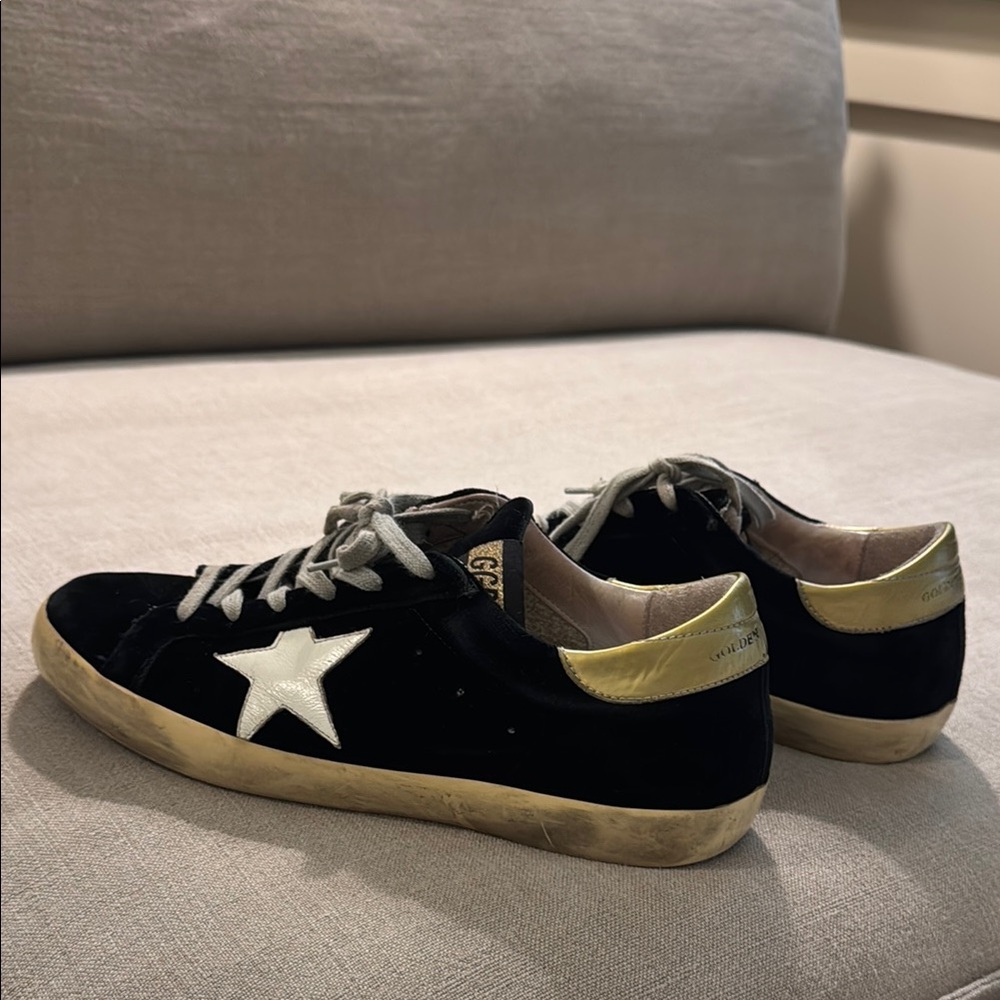 Golden Goose Black and Gold Sneakers